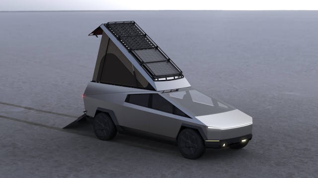 Tesla Cybertruck pop up wedge camper top
