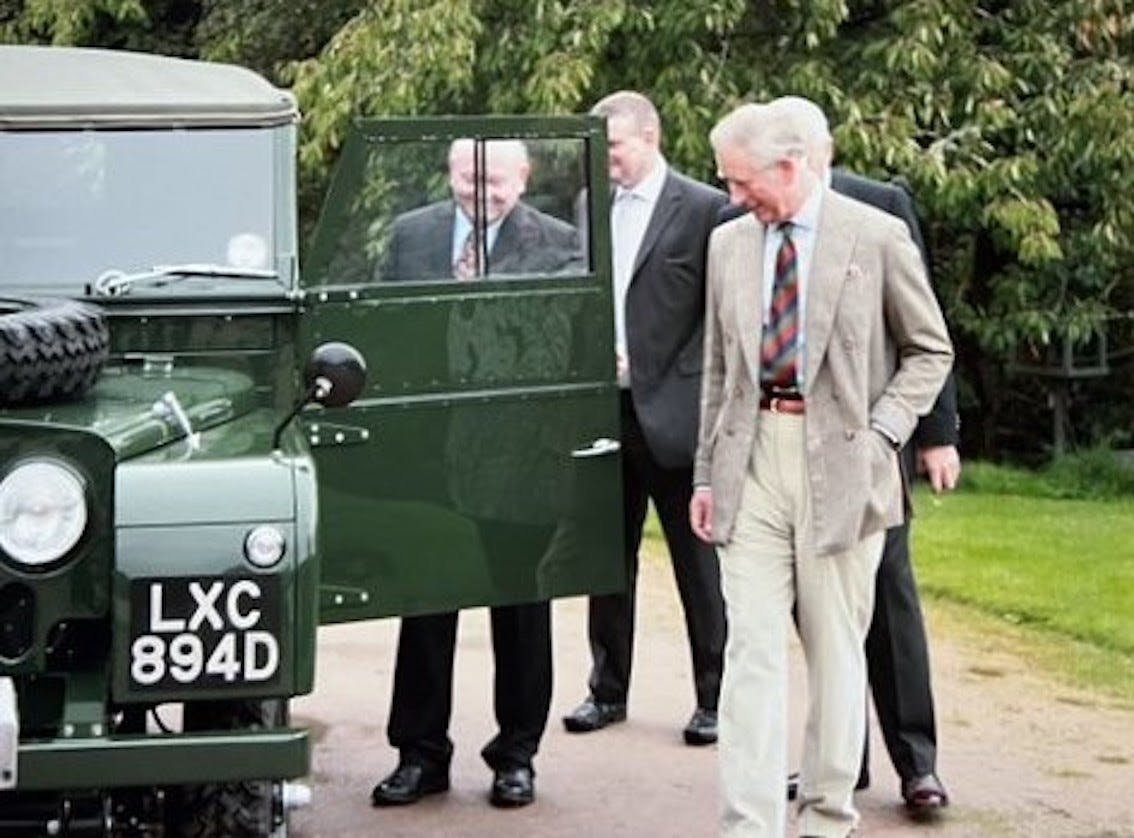 Queen Elizabeth's Land Rover 1953 with Charles