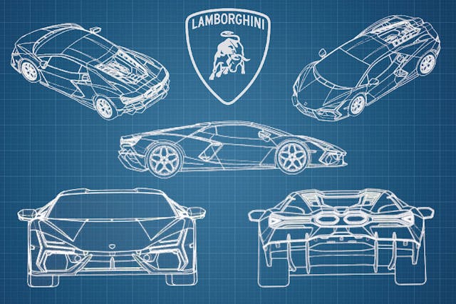 Lamborghini Aventador replacement patent drawing