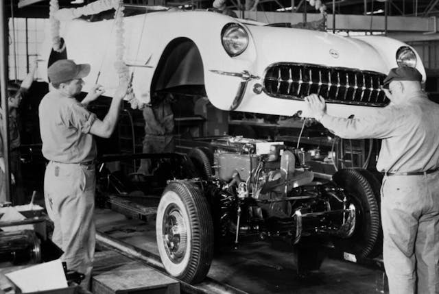 1953 Chevrolet Corvette first assembly