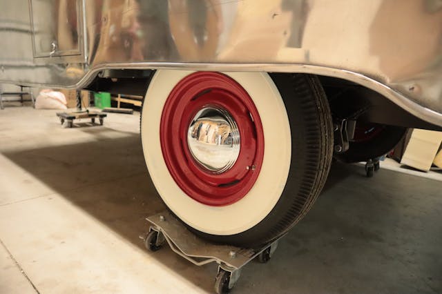 1956 Little Gem camper trailer whitewall wheel tire