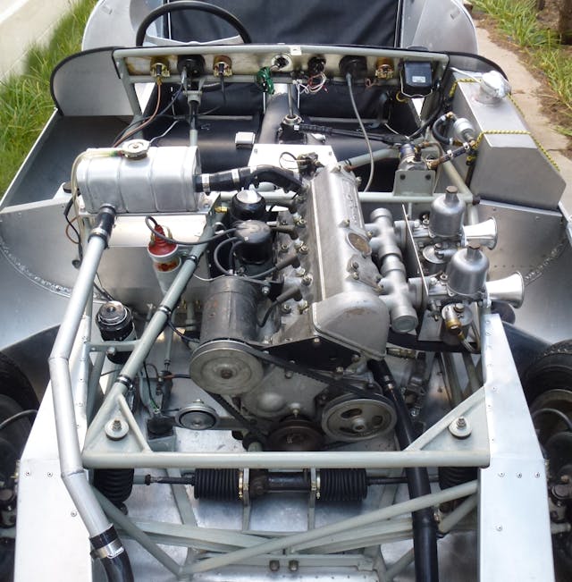 1957 Lotus Eleven race car engine vertical