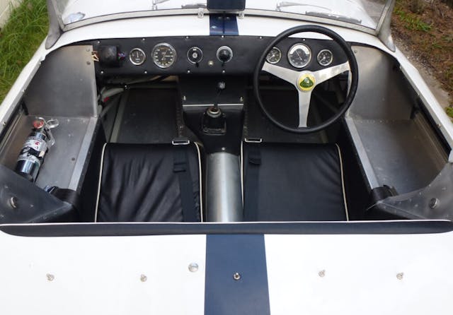 1957 Lotus Eleven race car interior