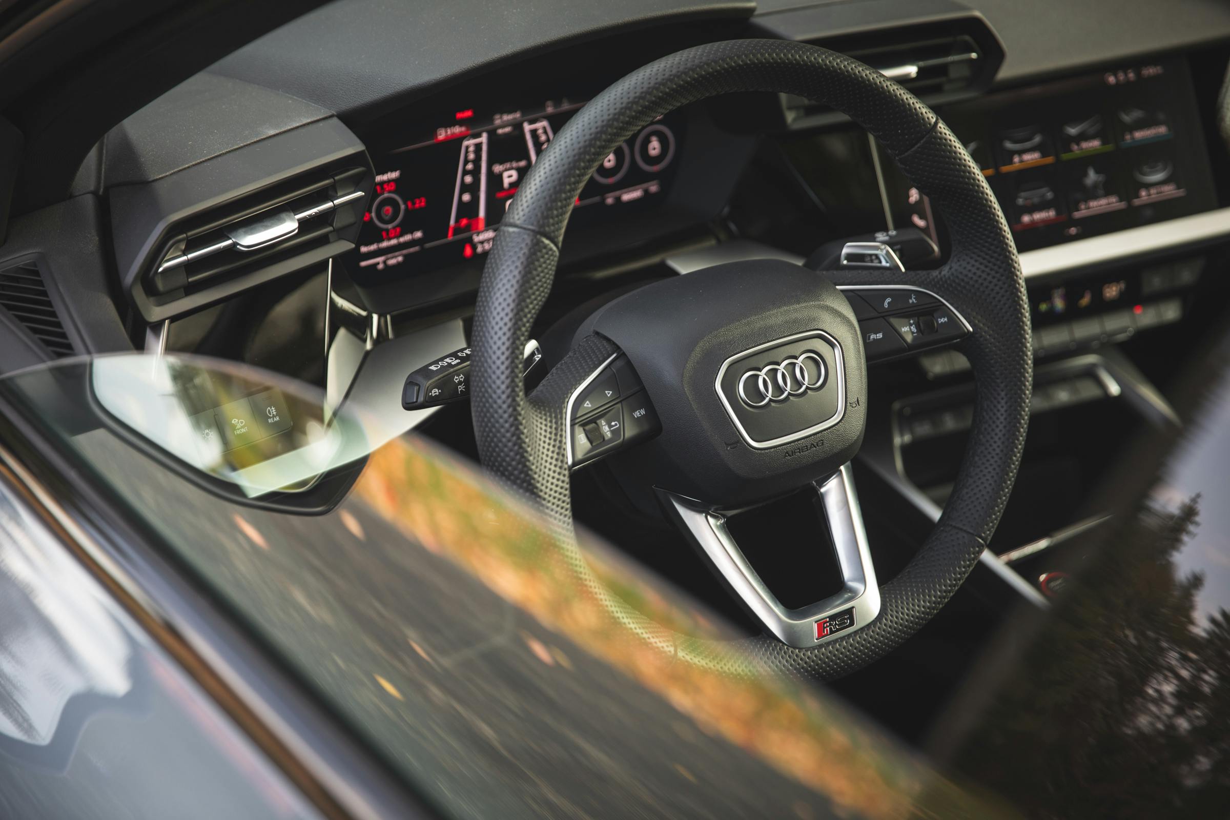 2022 Audi RS 3 interior steering wheel through window egress
