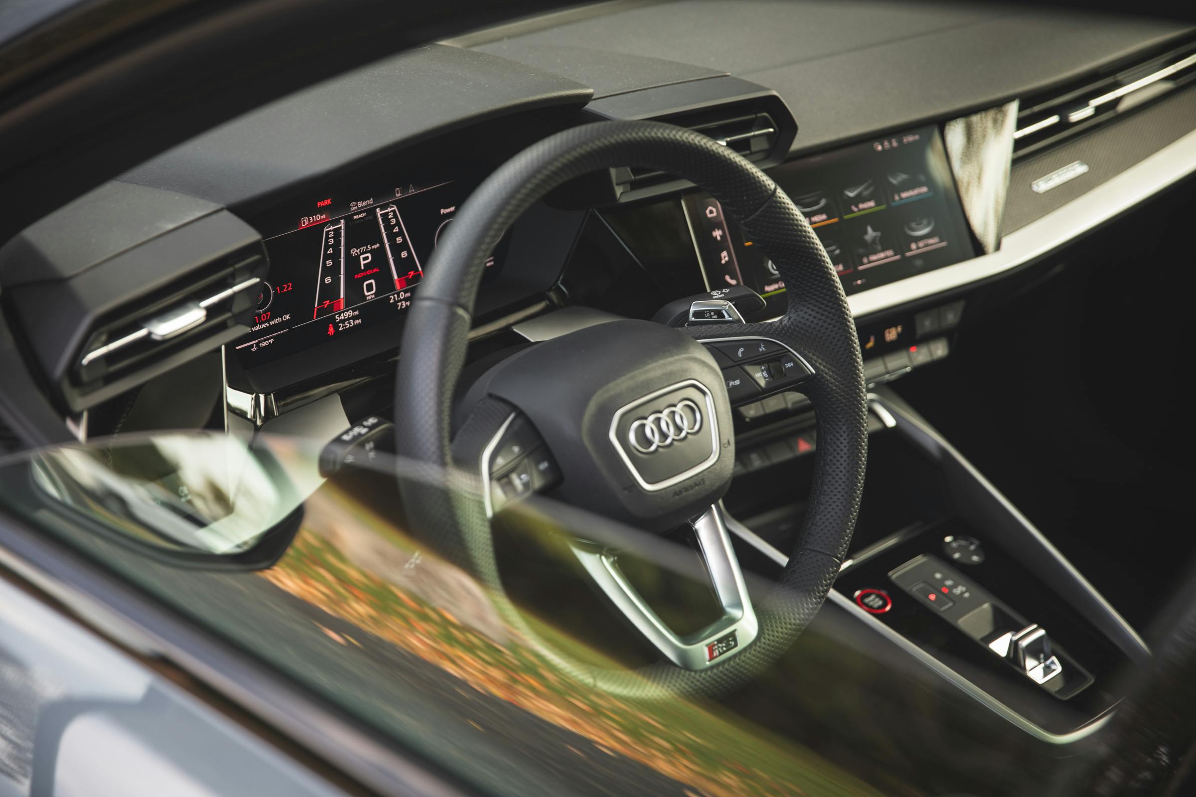 2022 Audi RS 3 interior steering wheel through window egress