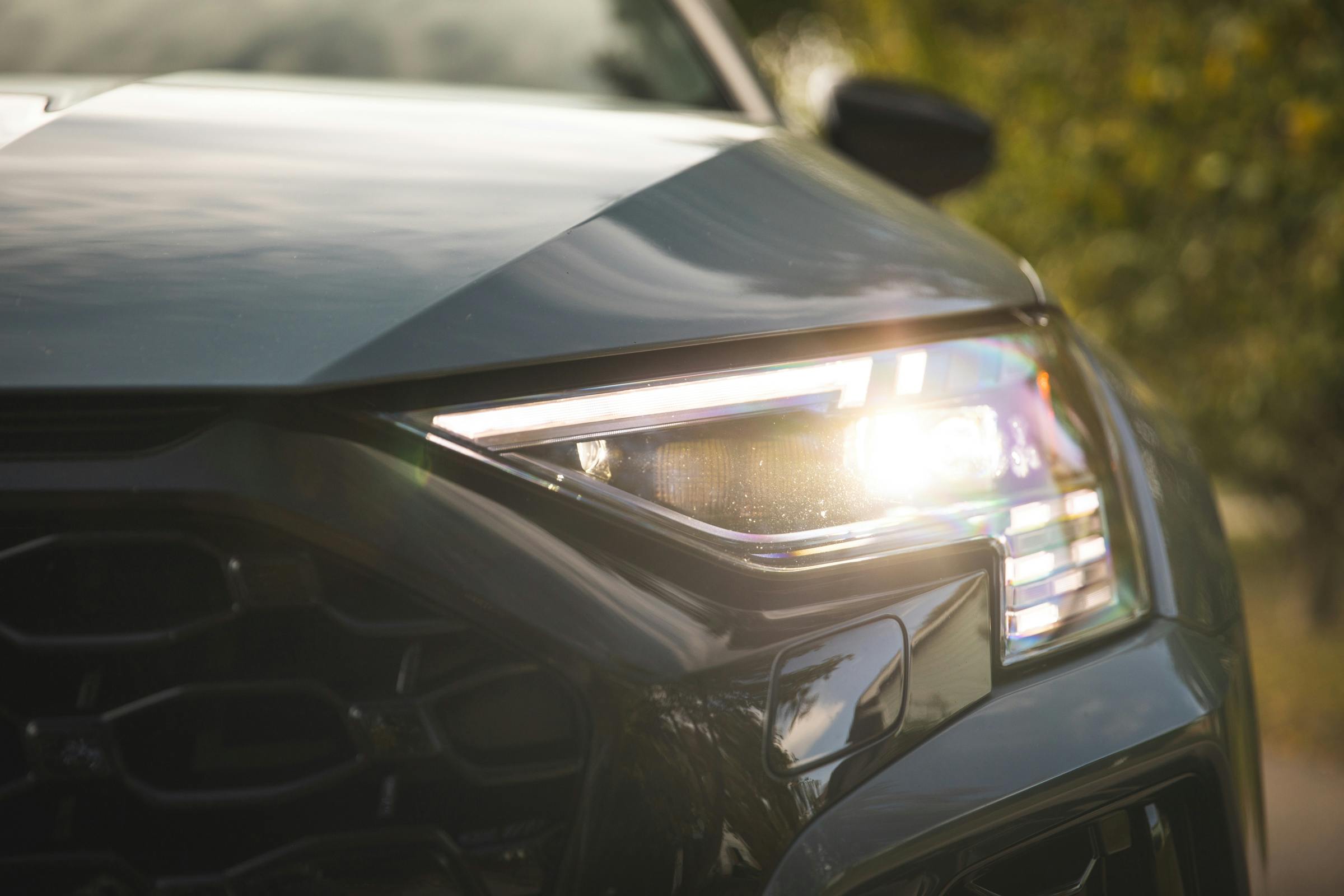 2022 Audi RS 3 headlight on closeup