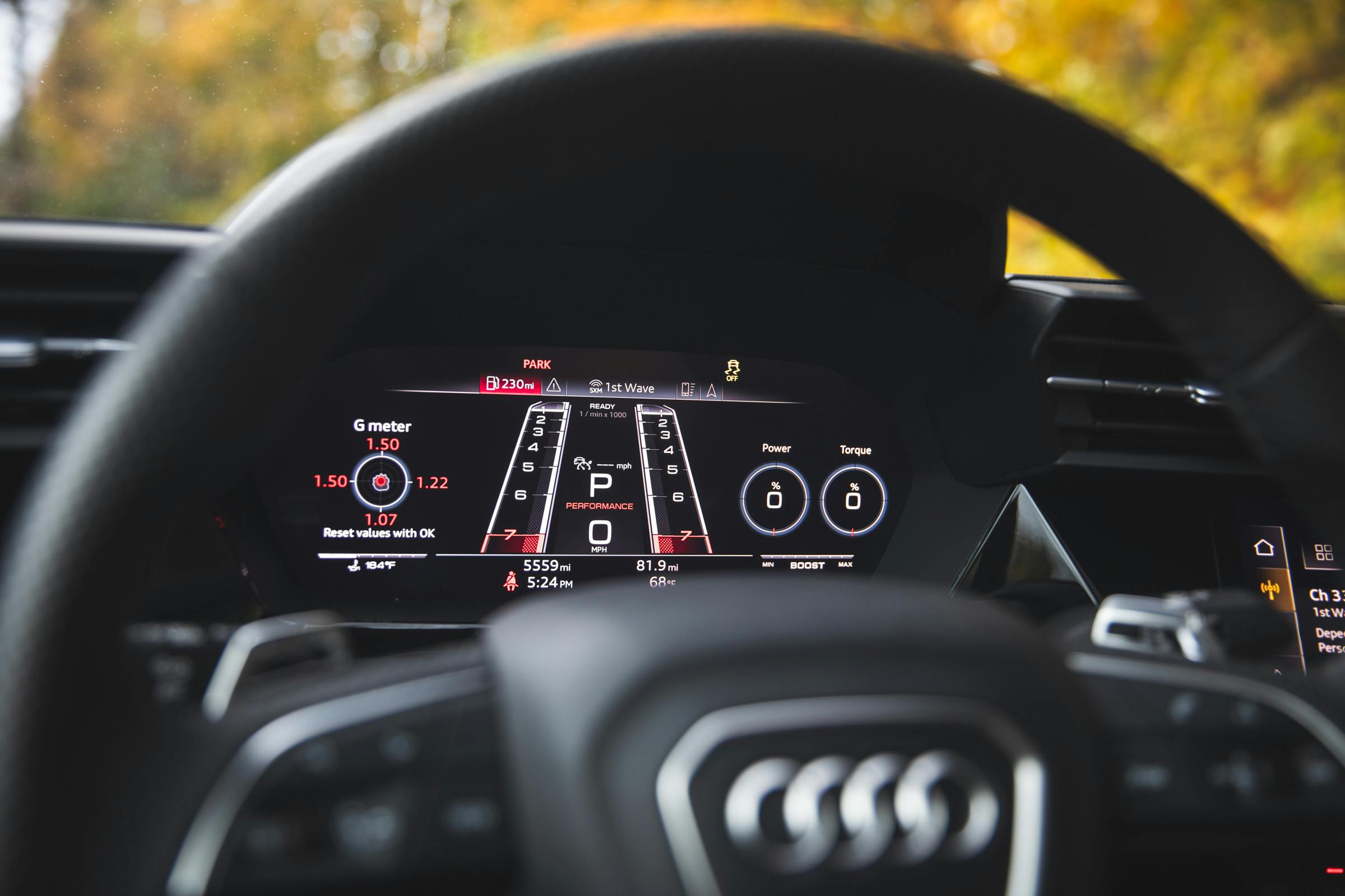 2022 Audi RS 3 interior digital dash display