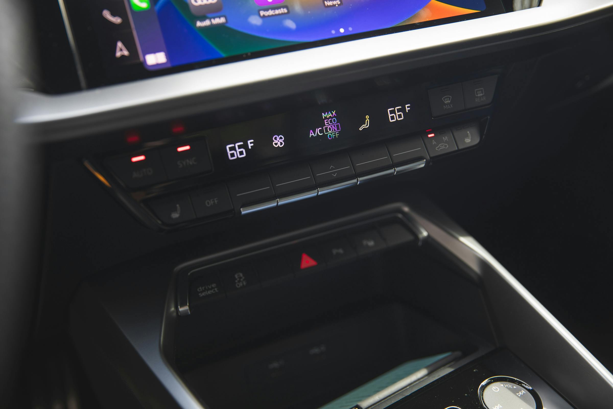 2022 Audi RS 3 interior climate controls
