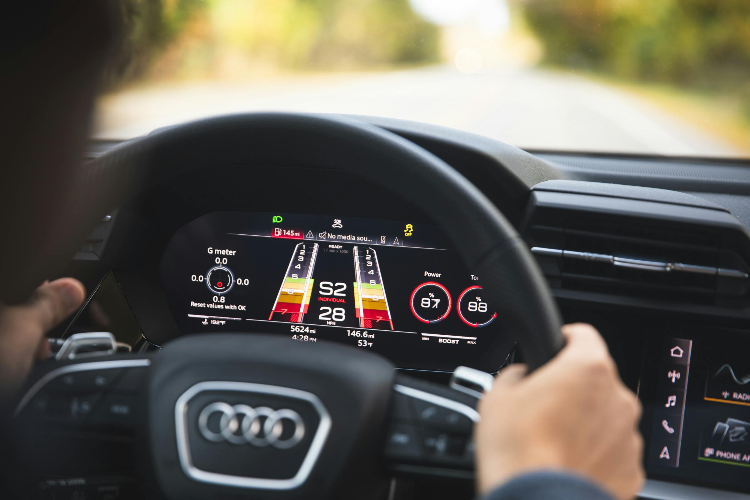 2022 Audi RS 3 interior dash driving action