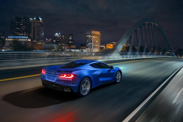 2024-Chevrolet-Corvette-E-Ray-rear motion blue