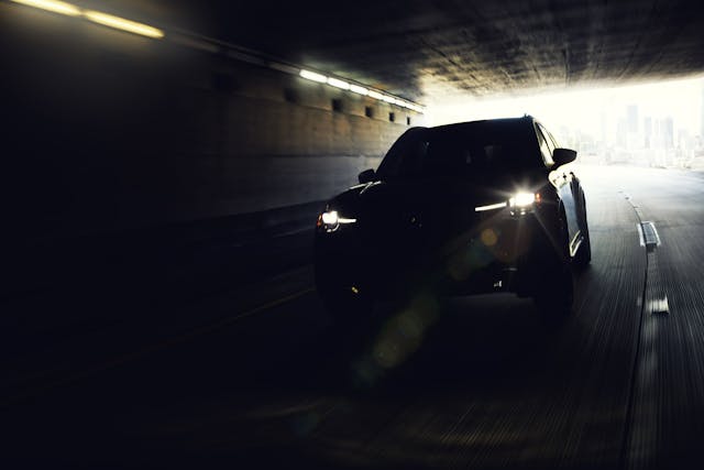 2024 Mazda CX-90 exterior front end dark teaser