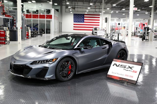 Acura NSX production final 350 car front three quarter