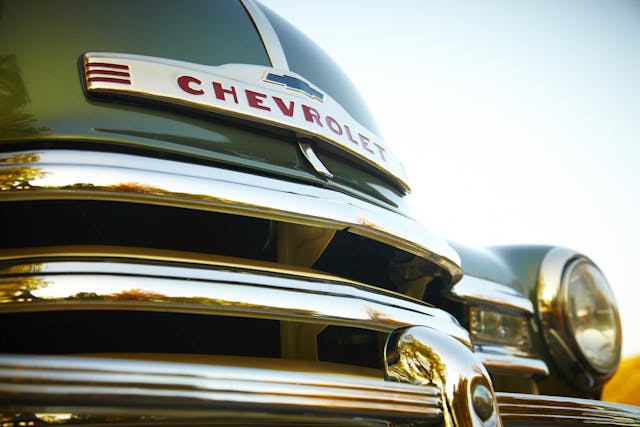 Chevrolet Pickup front bumper grille emblem chrome