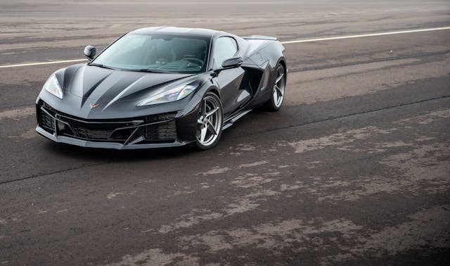 New Corvette E-Ray hybrid front three quarter