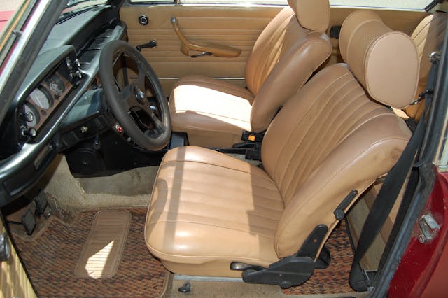 Vintage BMW interior leather seats