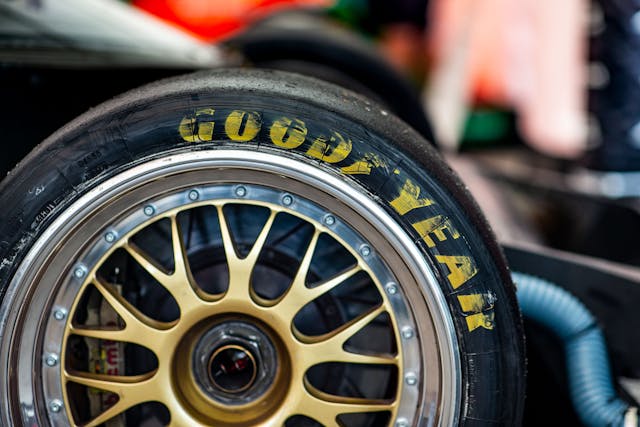 Mazda 787 Race Car wheel tire closeup