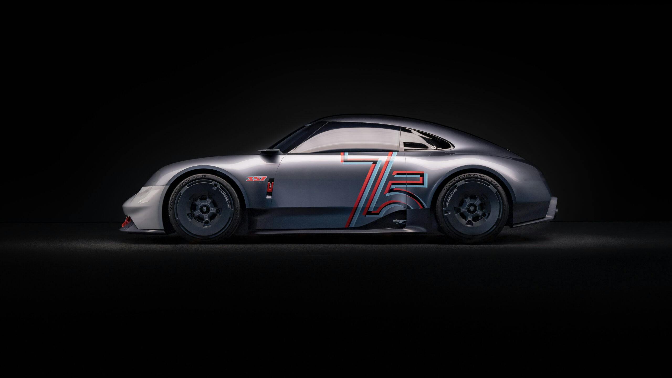 Porsche 357 design study exterior side profile dark
