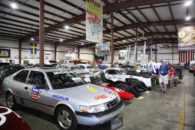 Saab museum warehouse full of cars sturgis