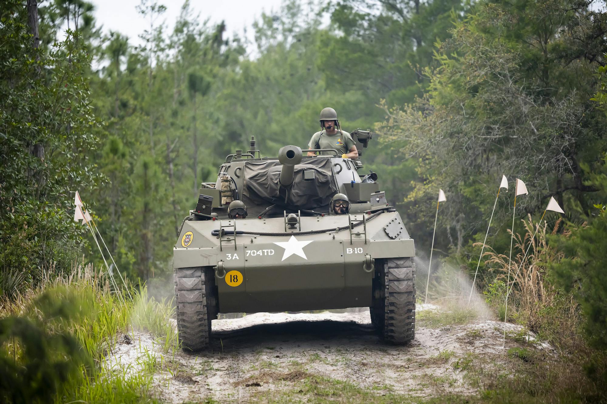 Tank Rabbi front driving action