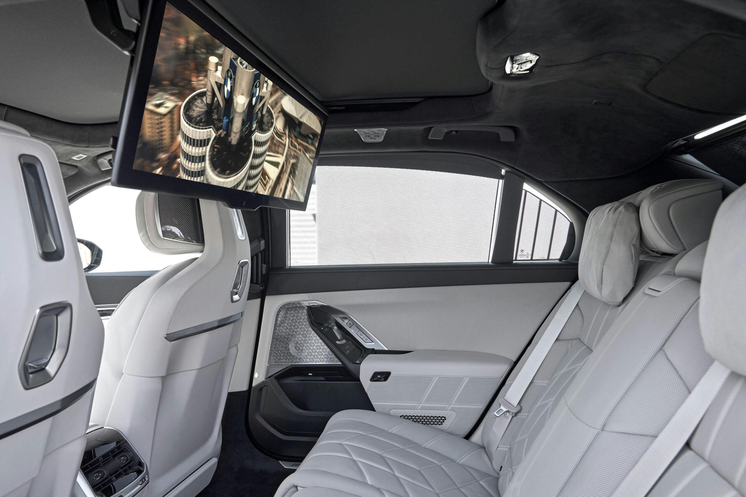 2023 BMW i7 xDrive Frozen Deep Grey interior rear seat