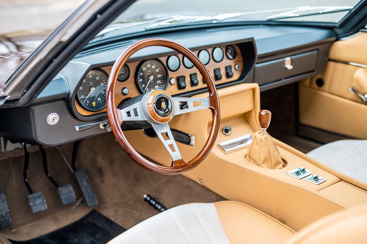1969 Lamborghini Islero GTS interior full front angle