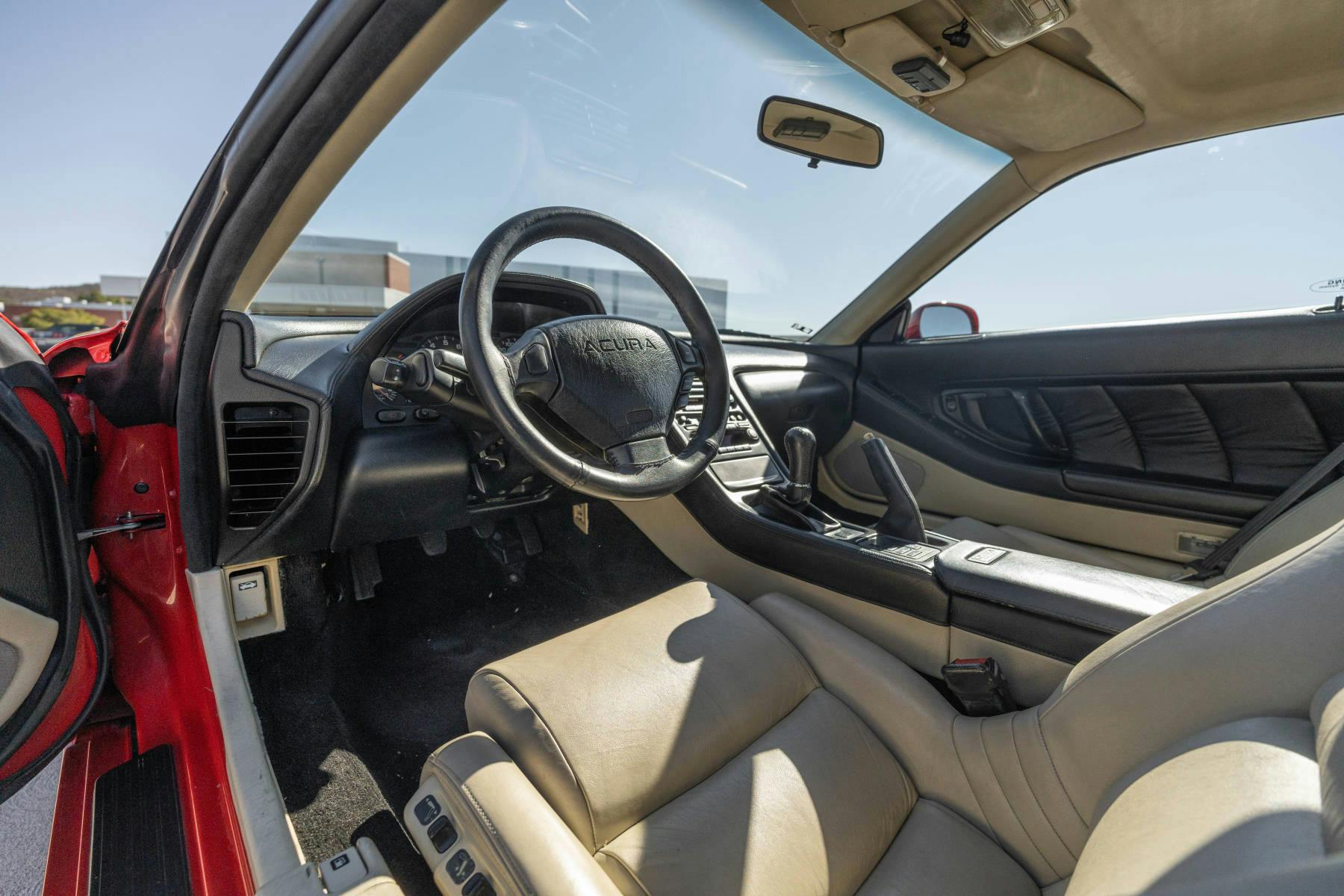 1991 Acura NSX red interior driver cockpit