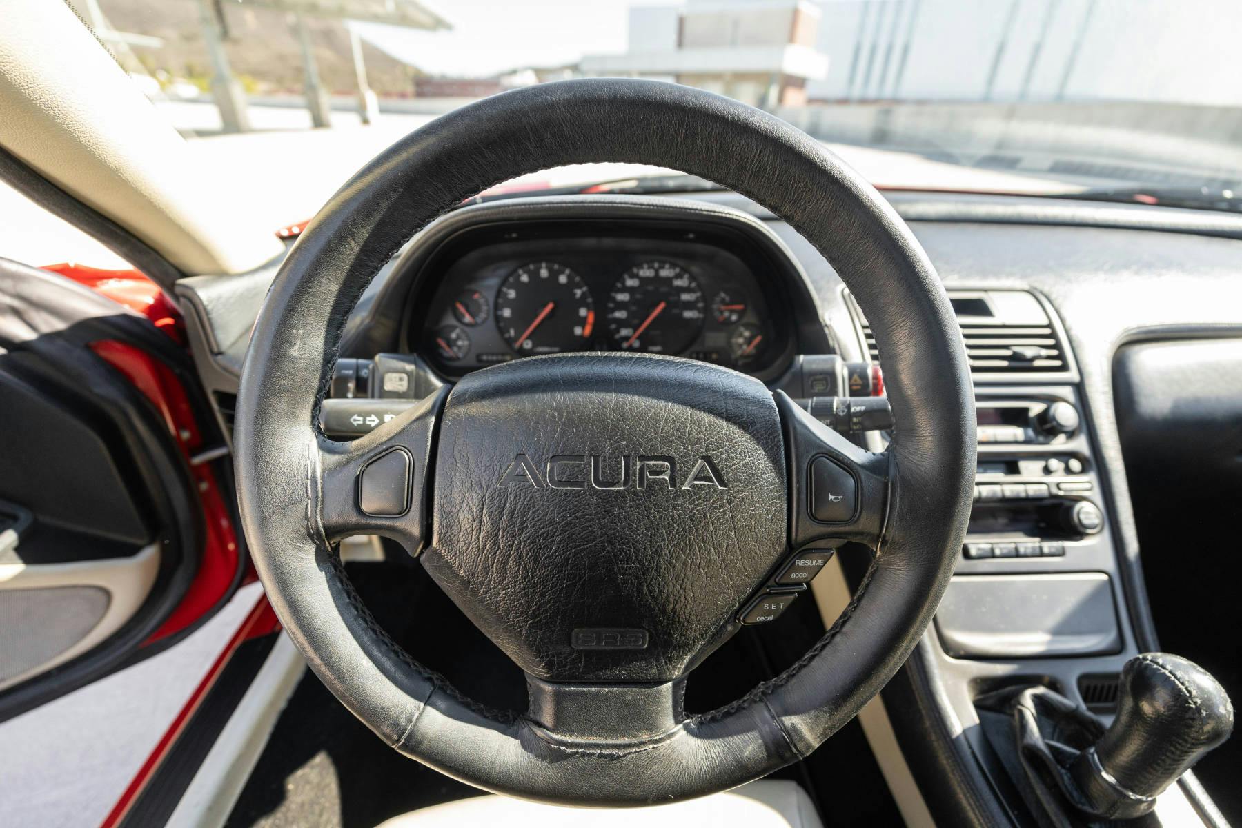 1991 Acura NSX red interior steering wheel