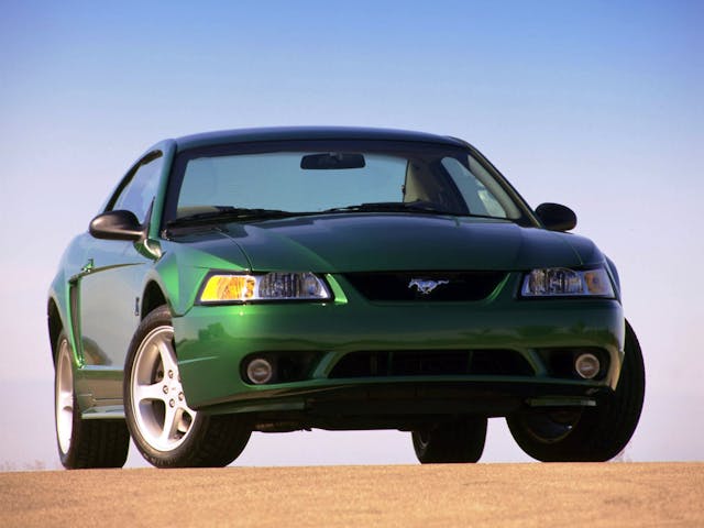 1999-Ford-Mustang-SVT-Cobra-green-front-three-quarter