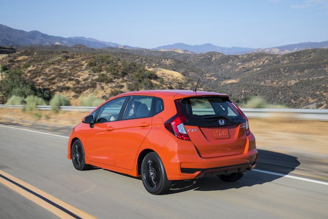 2018 Honda Fit Sport exterior rear three quarter driving