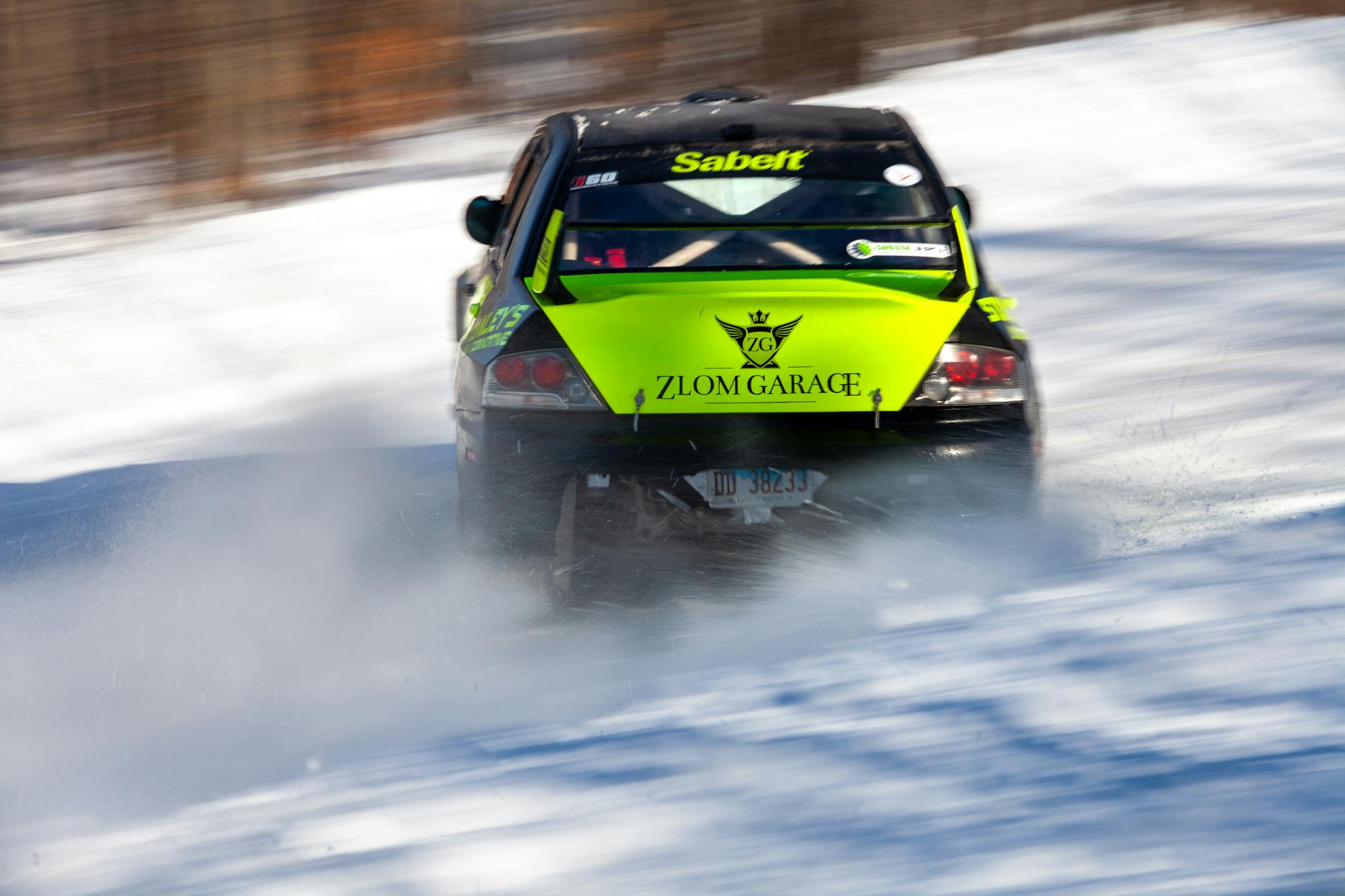 2023 Snow Drifting rally racing mitsubishi rear action