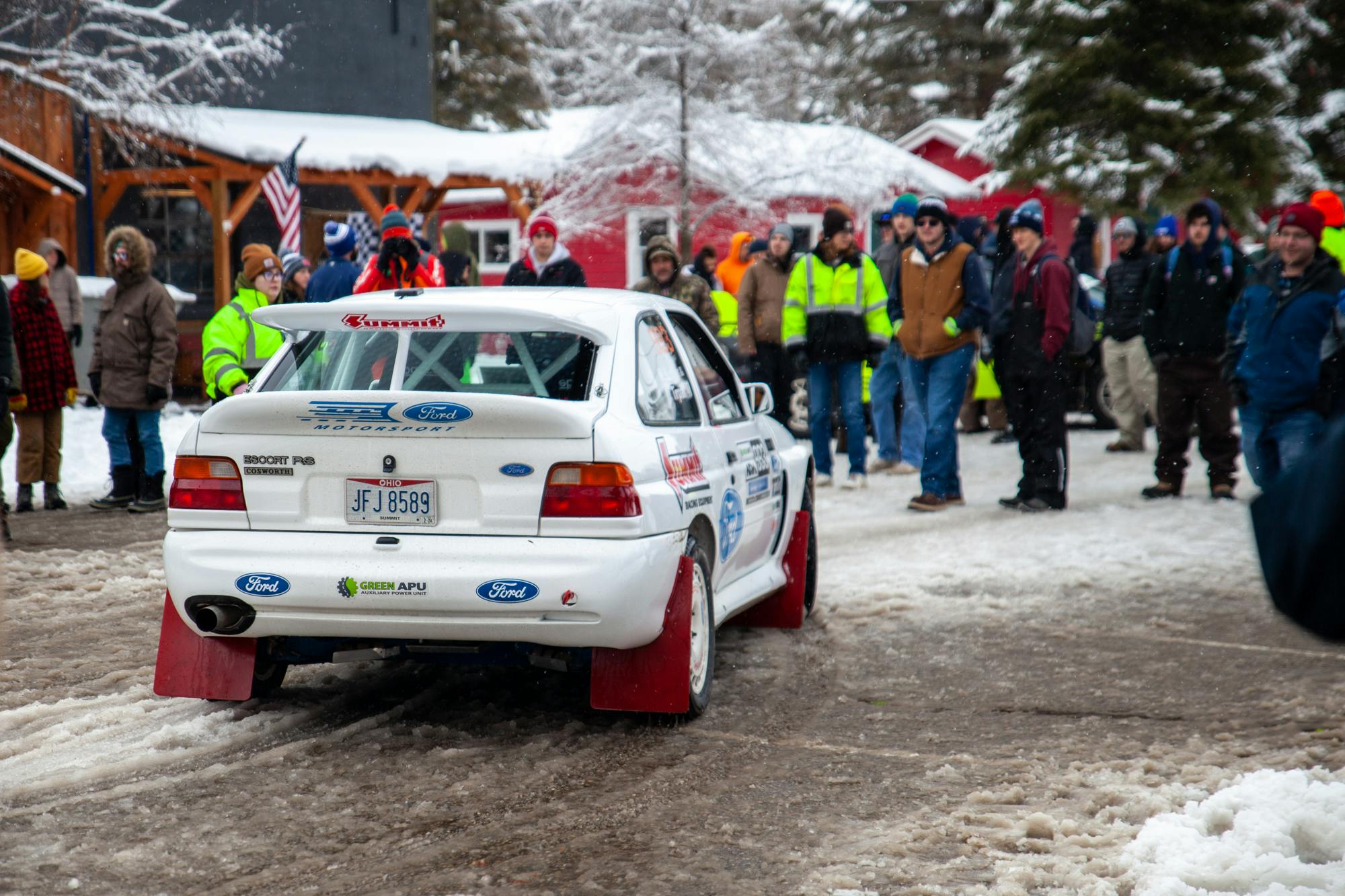 2023 Snow Drifting rally racing ford rear three quarter