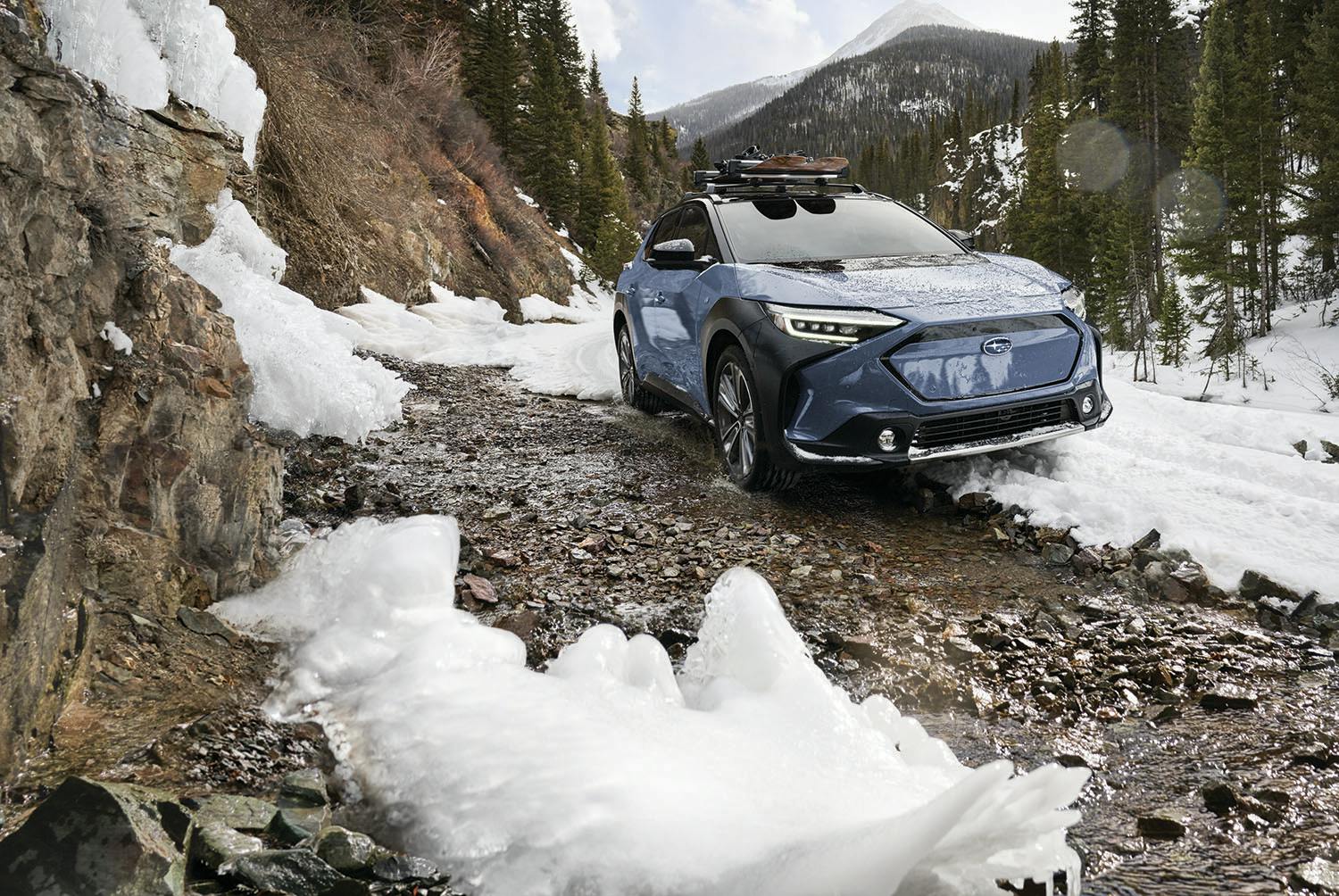2023 Subaru Solterra snow trail