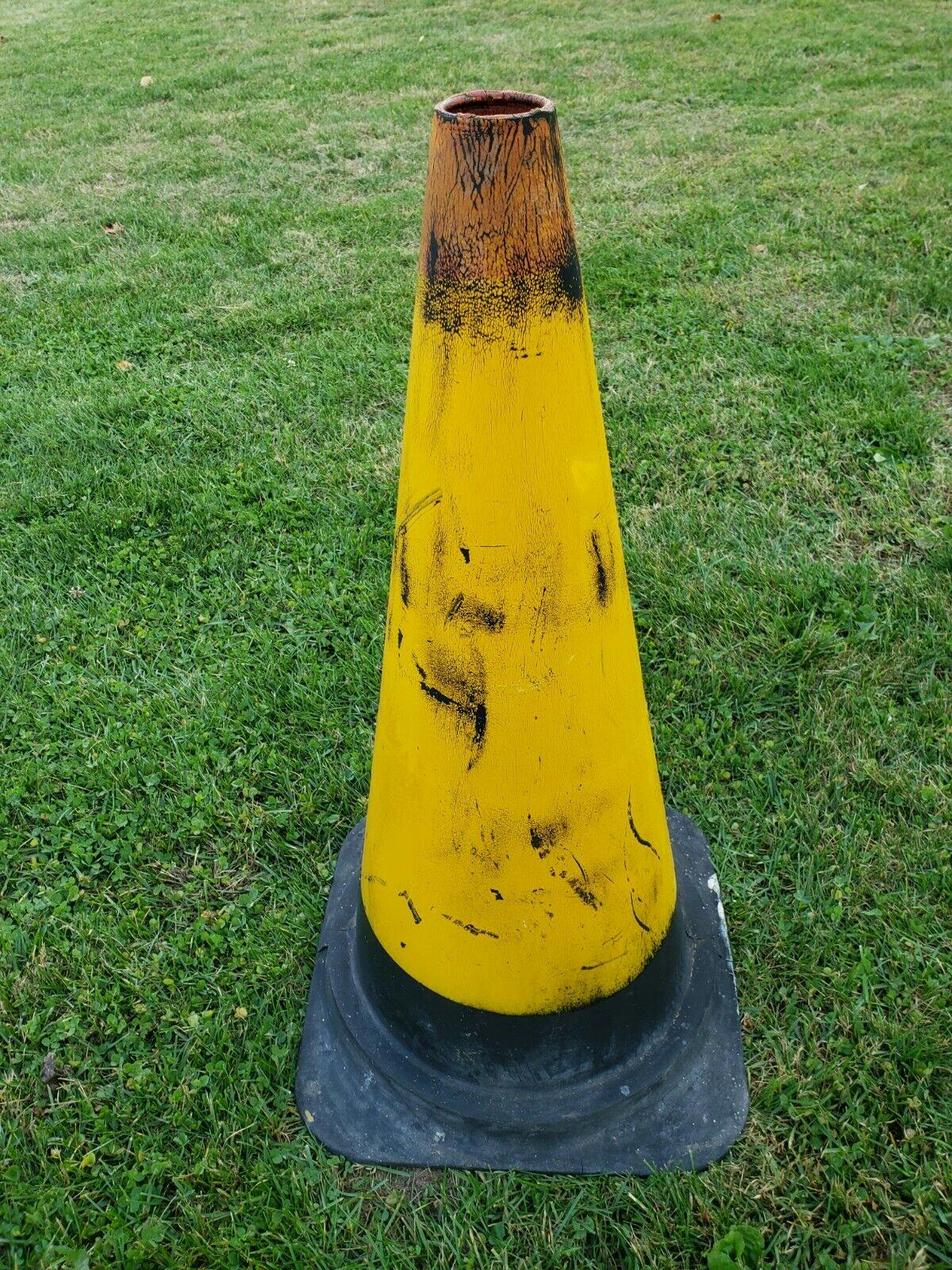 28-Inch Traffic Cone Road Safety Marker Interstate Rubber California Antique vertical
