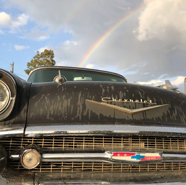 Chevrolet front end closeup double rainbow