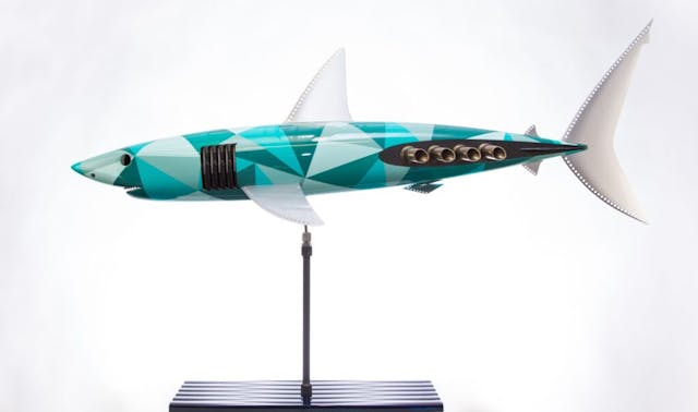 Formula 1 Mechanic Turned Artist Alastair Gibson studio shark geometric livery