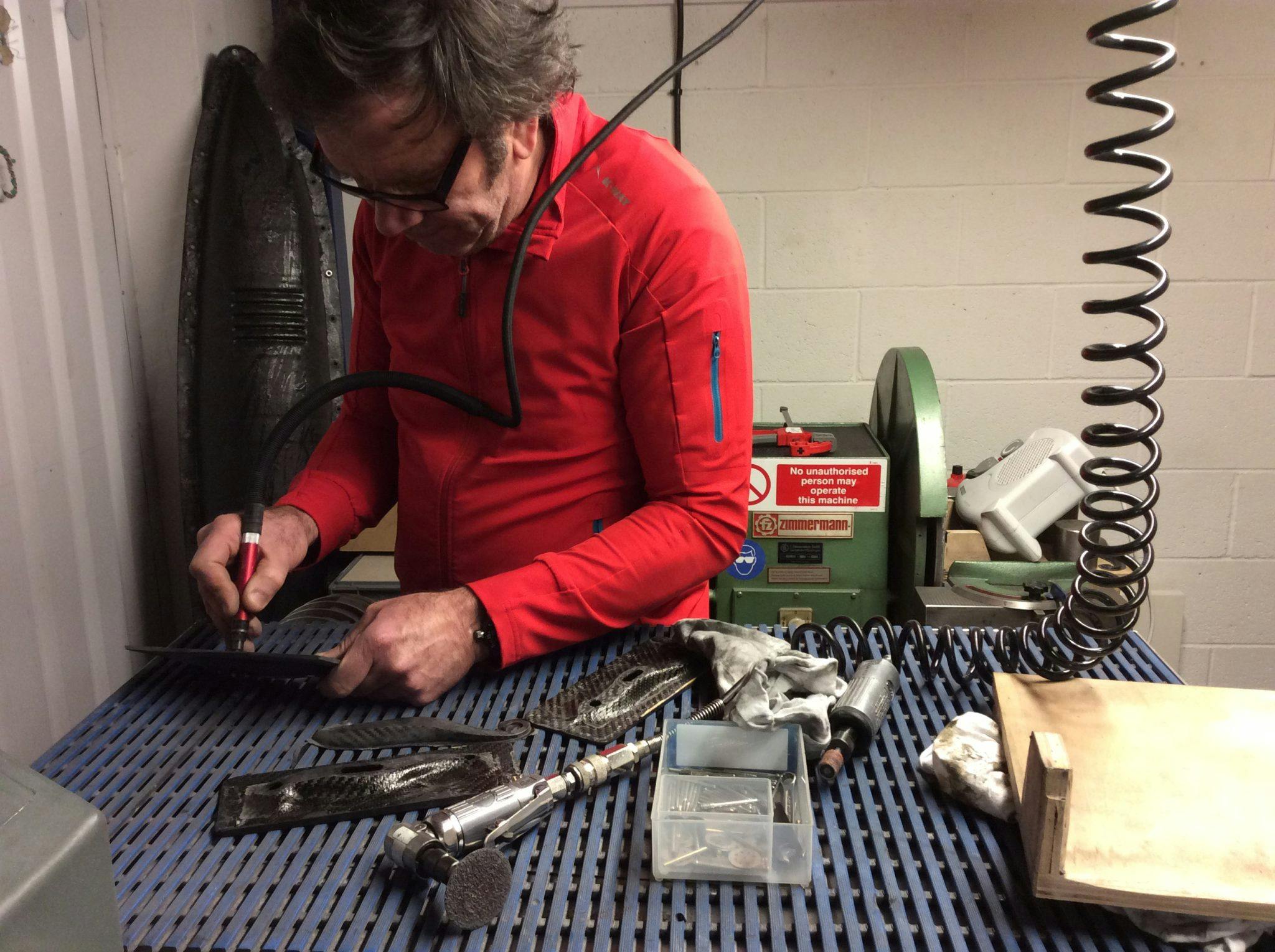 Formula 1 Mechanic Turned Artist Alastair Gibson at work detailing