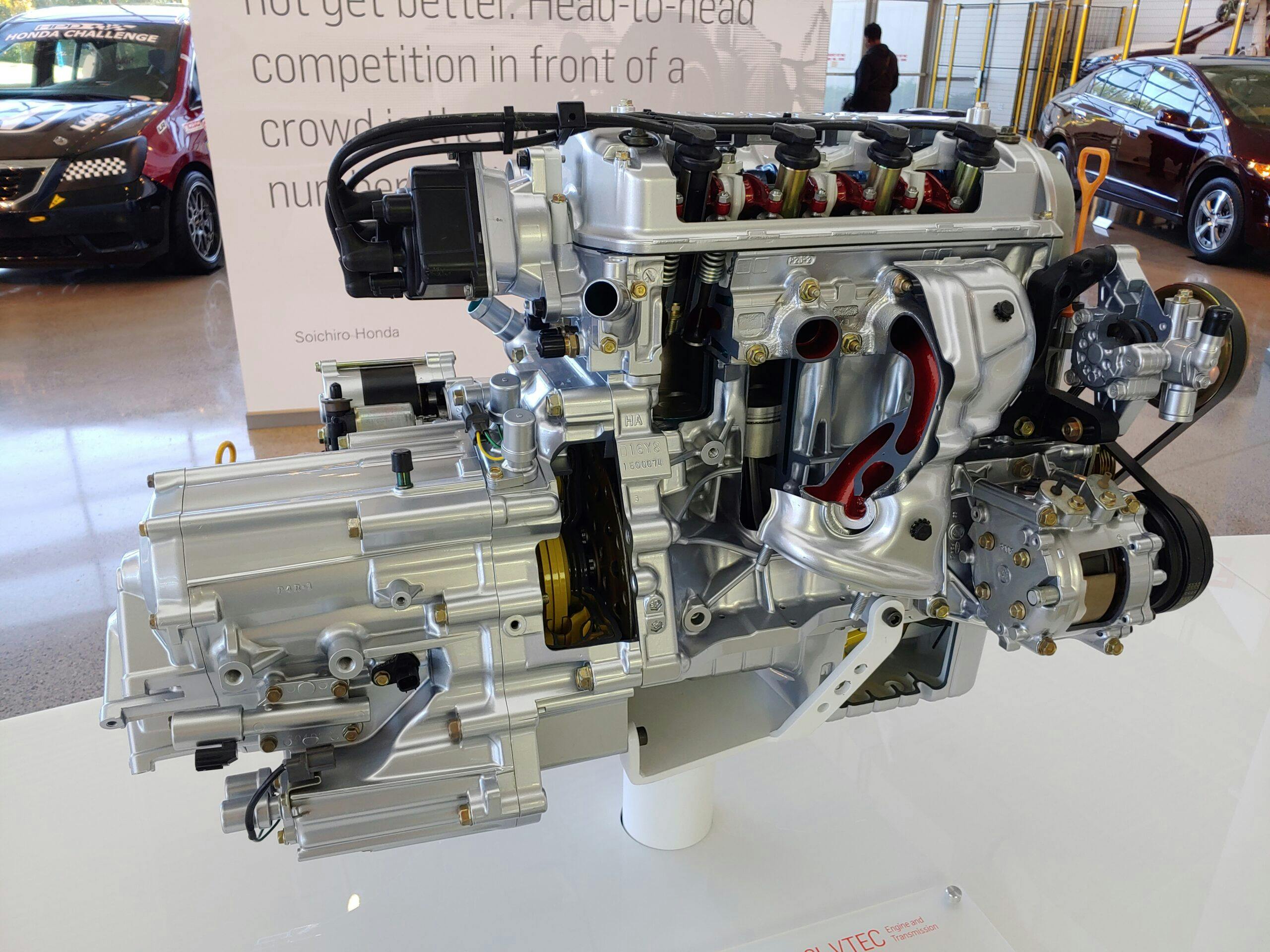 Honda Heritage Center engine cutaway display