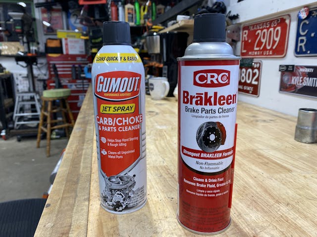 Brake and carb clean in aerosol cans