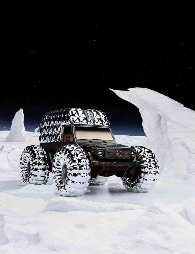 Mercedes-Benz x Moncler Project Mondo G front three quarter in snowy space