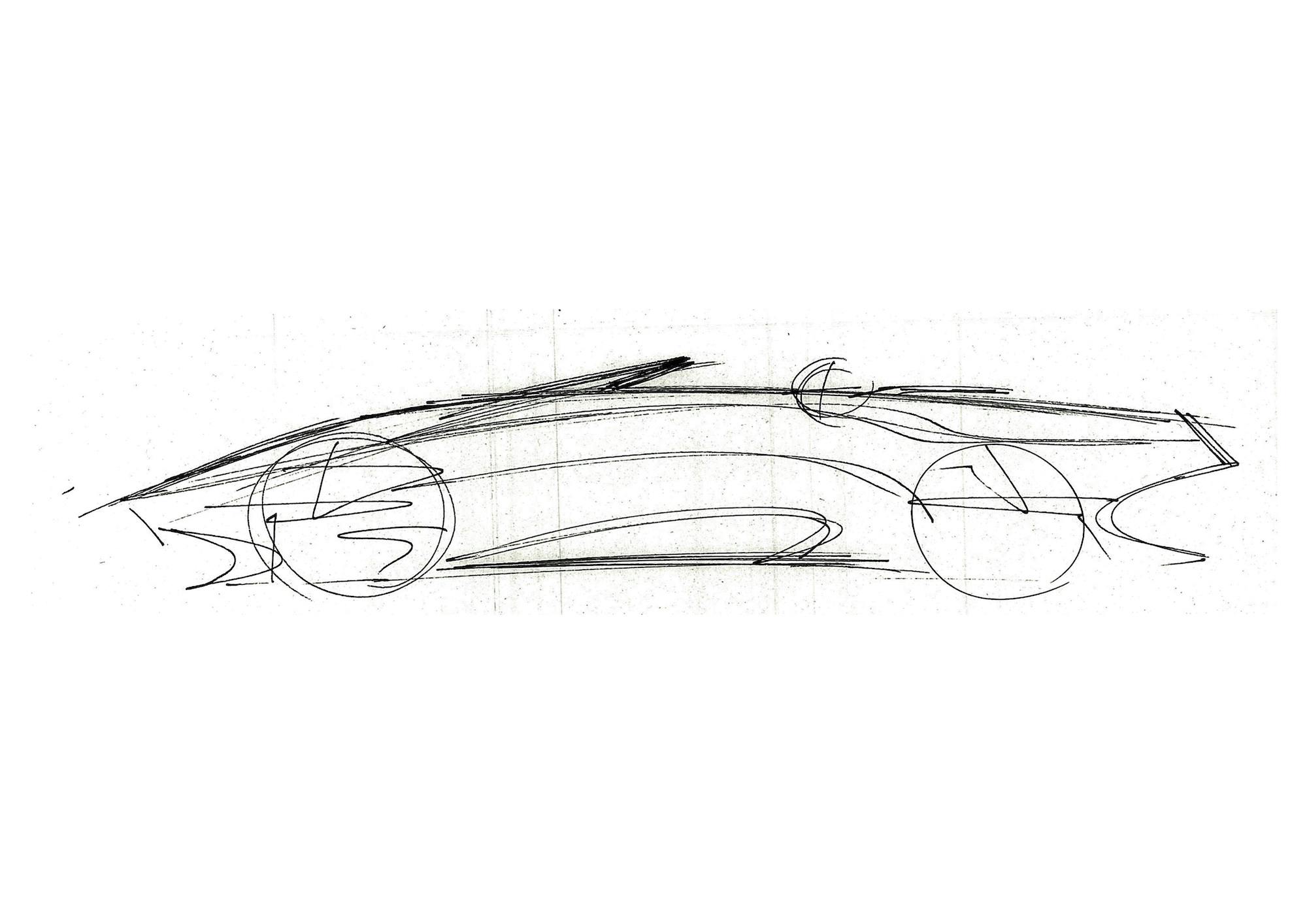 Nissan Max-Out Futuristic Concept Car side profile sketch