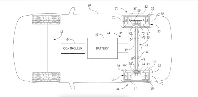 Ford hub motor live axle patent