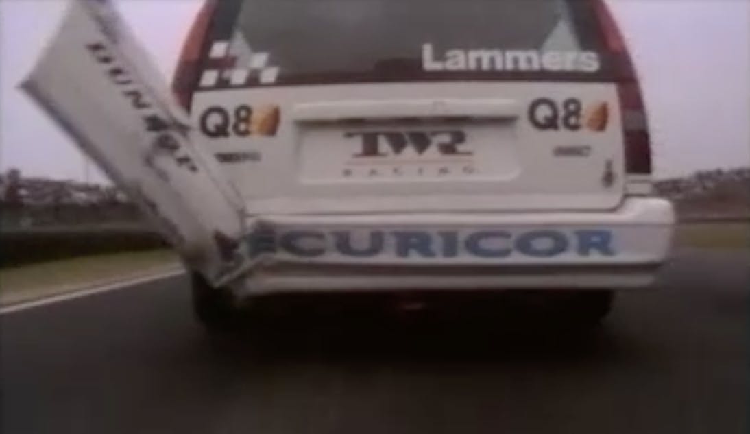 Volvo motorsports wagon bumper damage