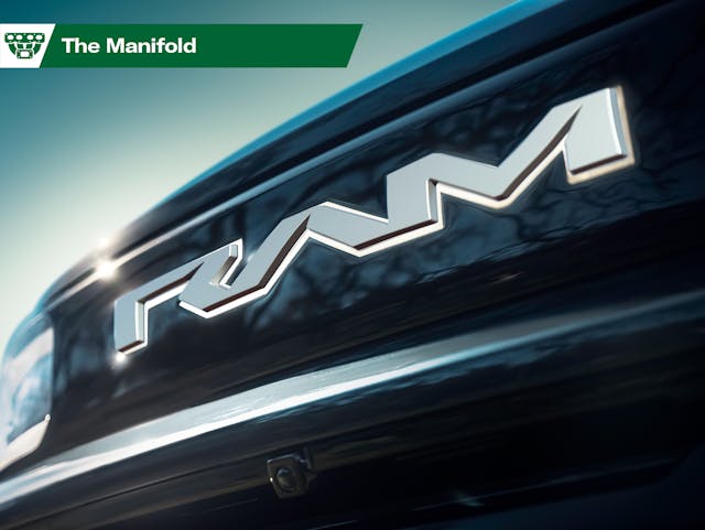 Ram mid-size truck RAM logo Manifold lede bannered