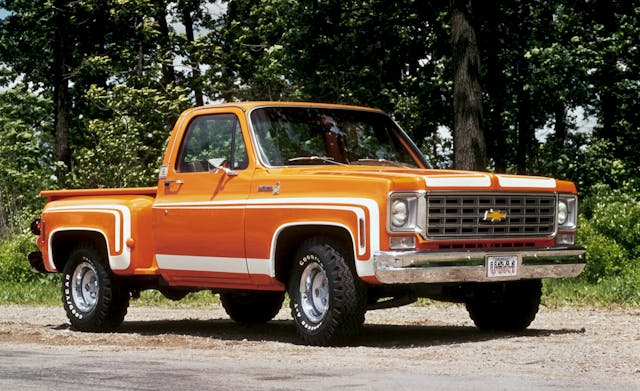 1976 Chevrolet C10 pickup front three quarter
