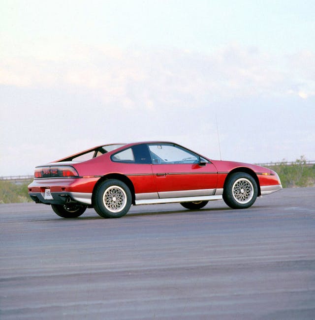 1987 Pontiac Fiero GT rear three quarter vertical