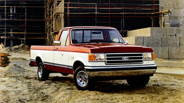 1987 Ford F150 XLT Lariat pickup front three quarter affordable vintage truck suv