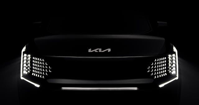 Kia EV9 SUV Exterior teaser black and white