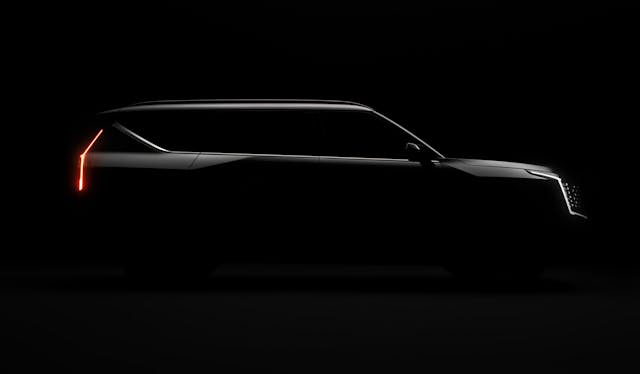 Kia EV9 SUV Exterior teaser black and white