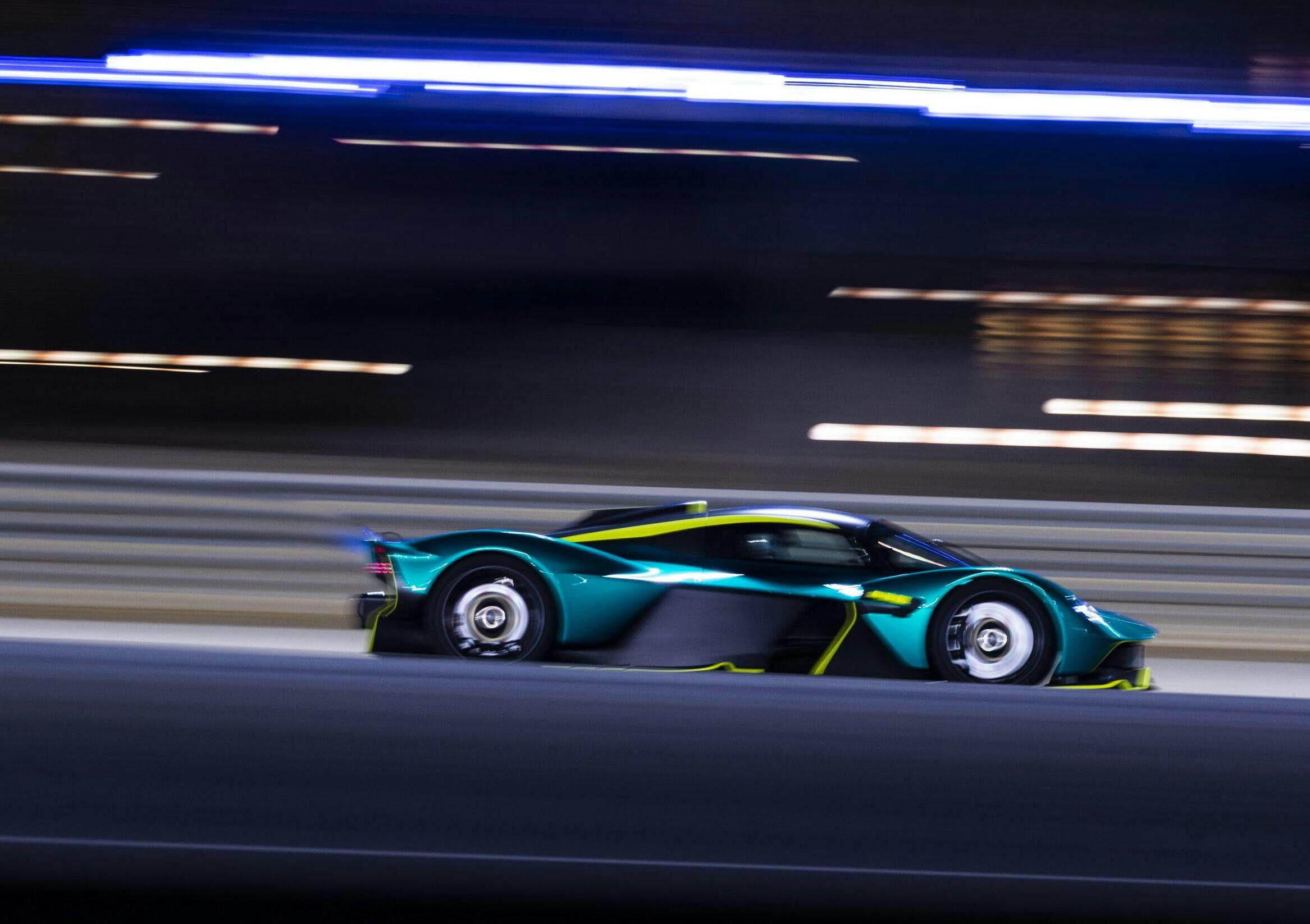 Aston Martin Valkyrie side pan blur