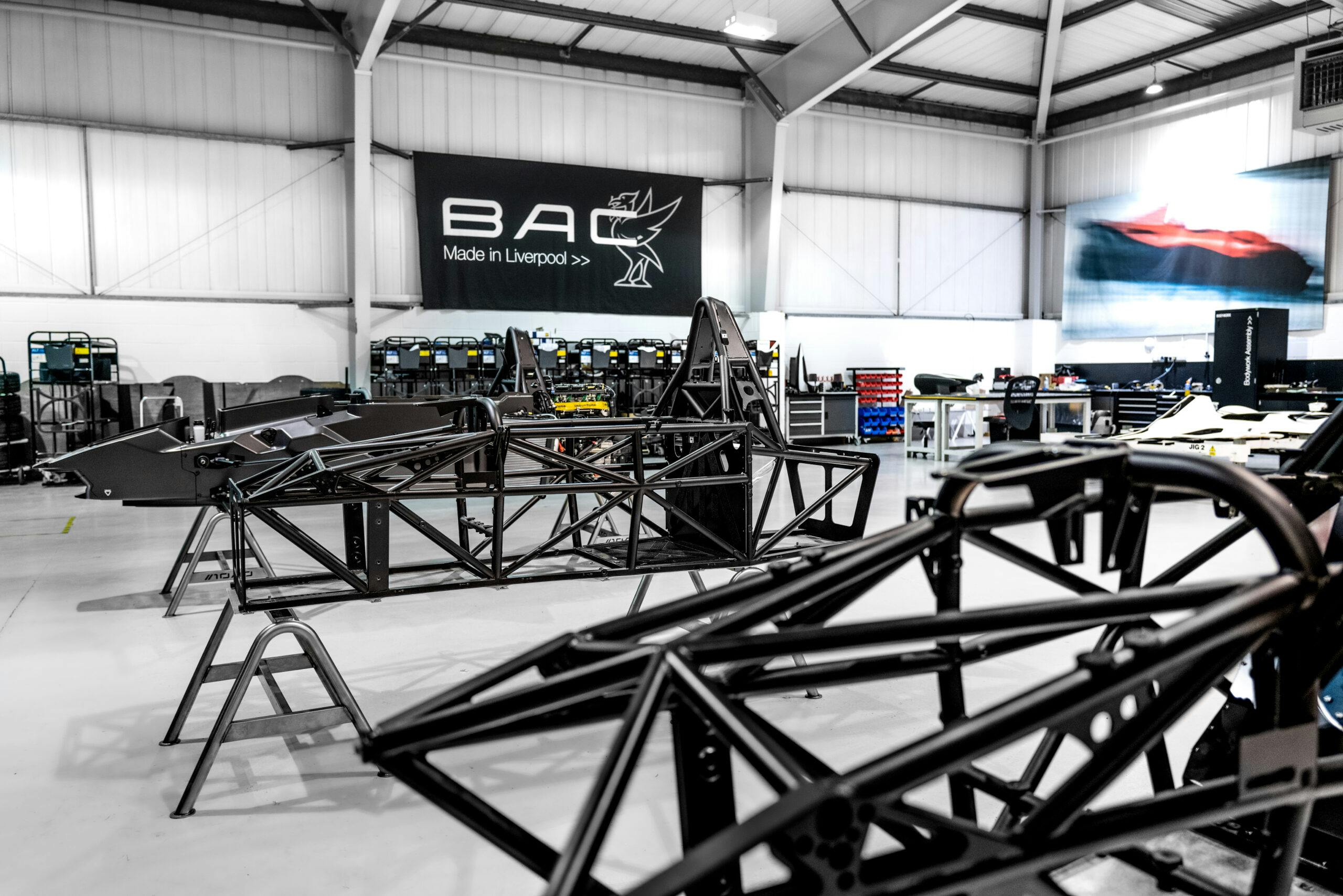 BAC factory car chassis tubing